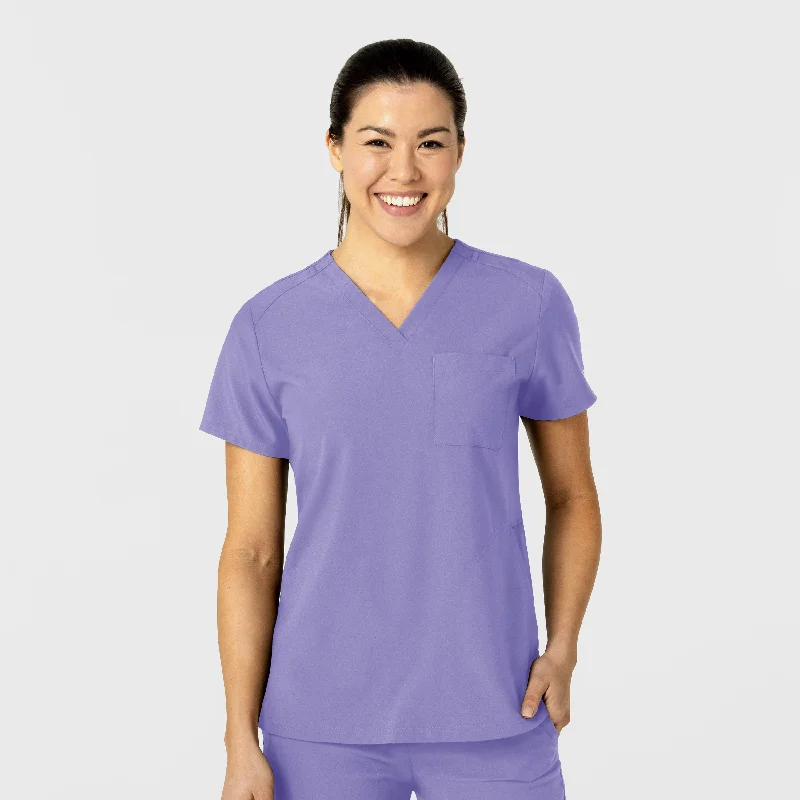 W123 Women's Flex-n-Reach V-Neck Scrub Top - Iris Purple Tough Men's Tactical