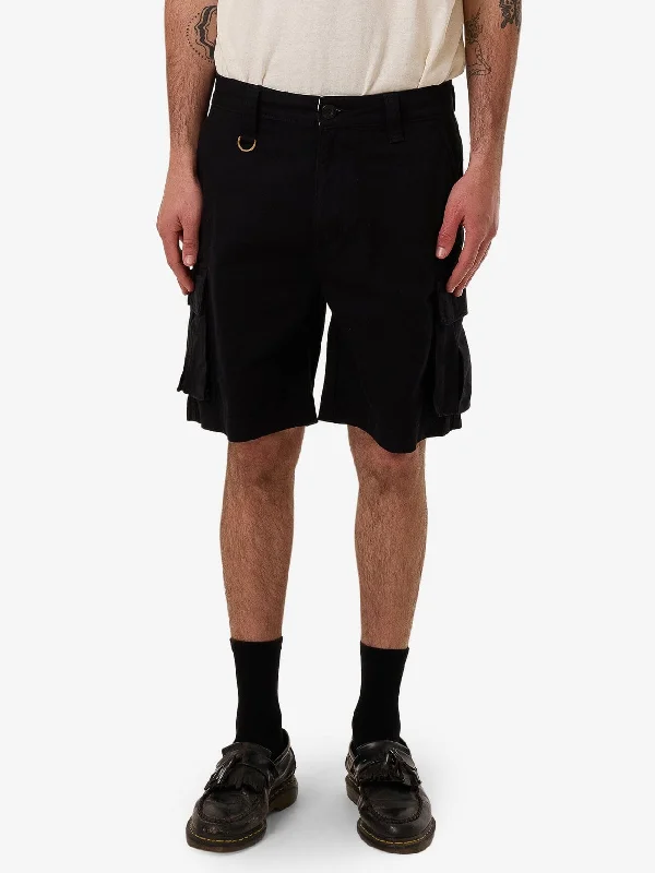 Slacker Union Cargo Short - Black Unique Men's Upcycled