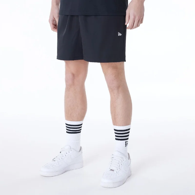 New Era Essential Black Shorts Monochromatic Office Style