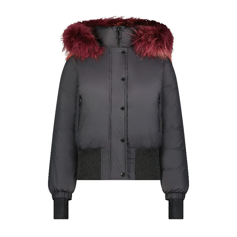 SCOTCH BONNET Teen Matte Bomber Black/Cranberry Fur 124 Practical Men's Multi