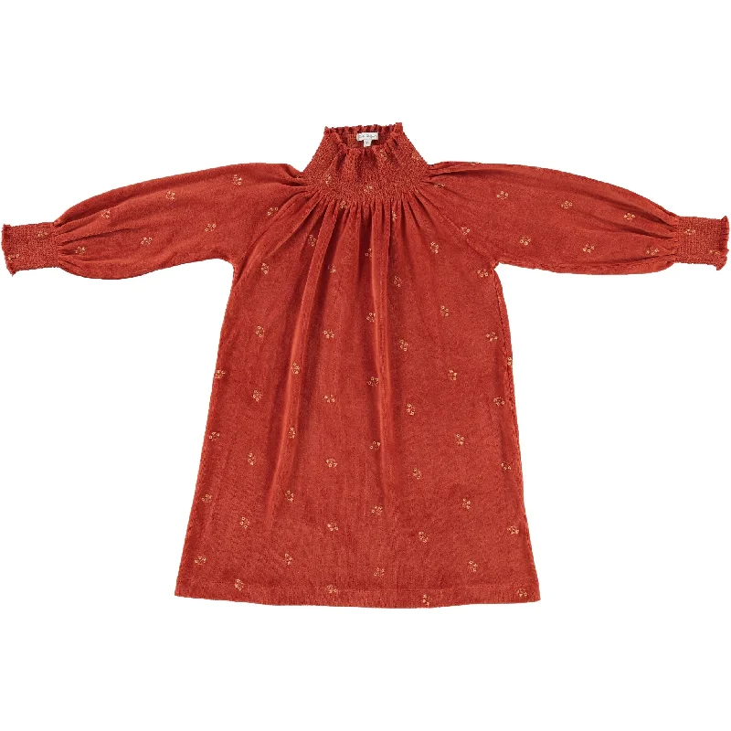 Bebe Organic Dora Dress Rust Trendy Men's Oversized