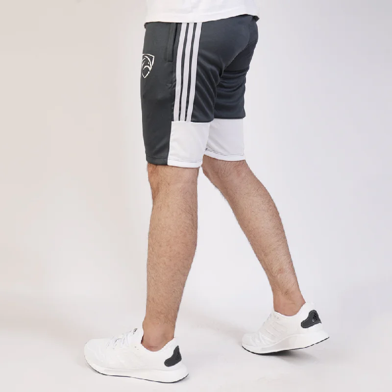 Three Stripes Quick Dry Charcoal Shorts With White Back Panel Stylish Men's Tropical 