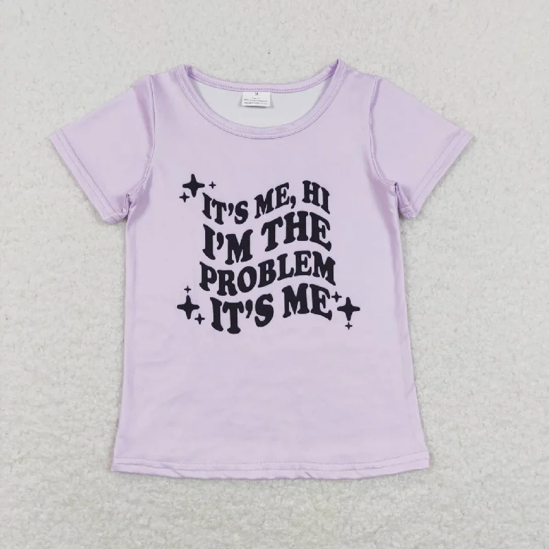 GT0432 It's me problem Purple Taylor Singer Girls Short Sleeve Top T-shirts Street