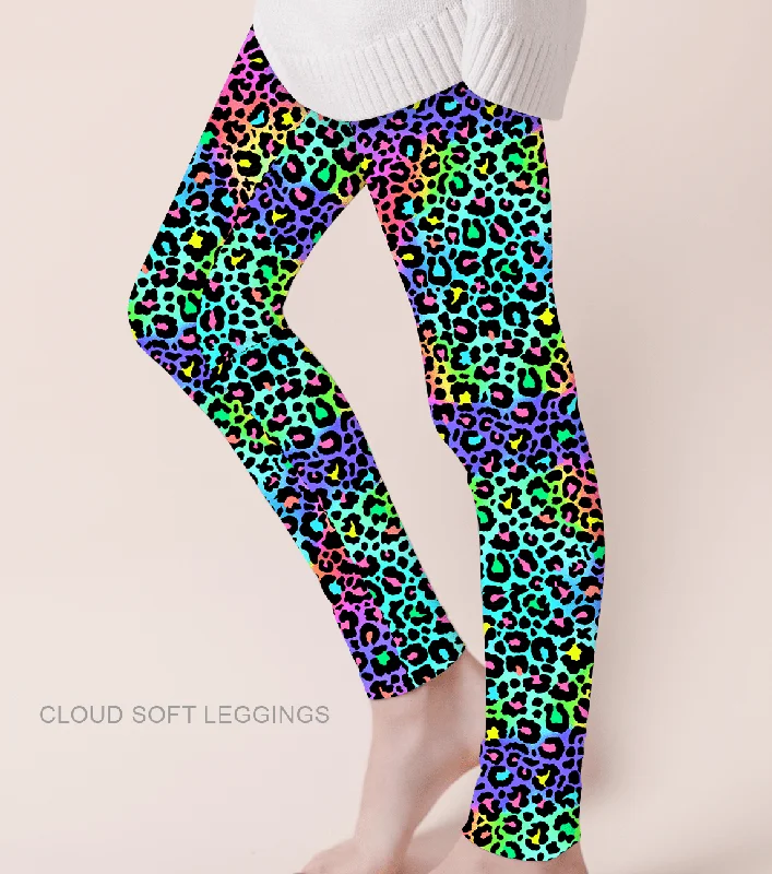 Most Wanted Lizzy Leopard - Adult & Kids Casual Cloud Soft Yoga Band Leggings Athletic Men's Compression