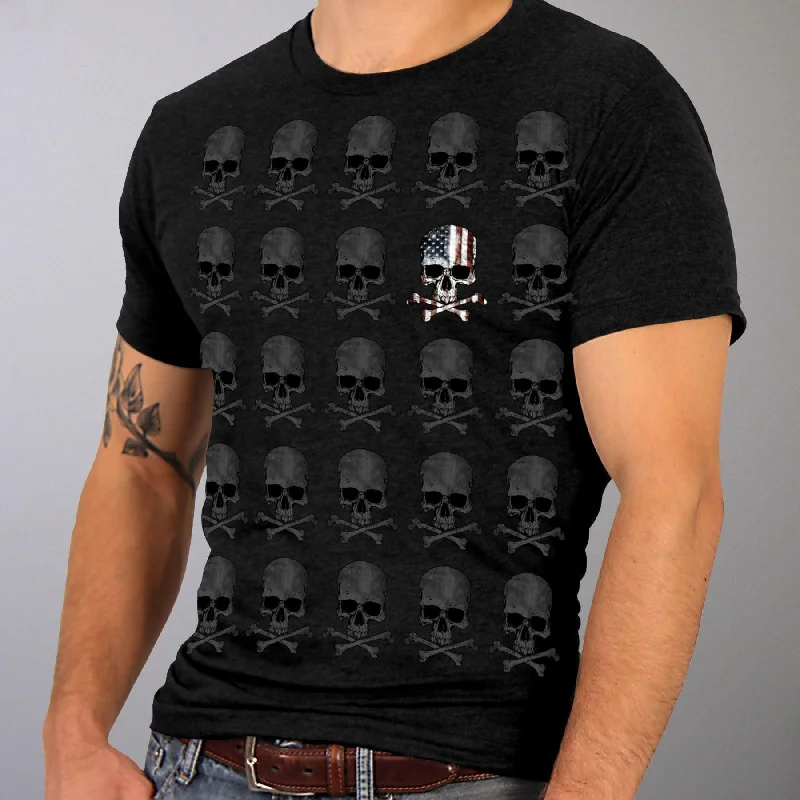 Men's Skull Pattern T-Shirt Youthful Men's Pop