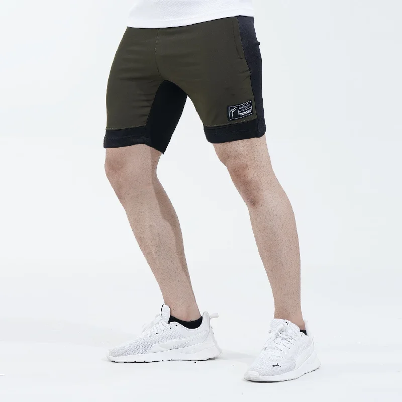 Tf-Olive/Black Micro Interlock Training Shorts Modern Men's 