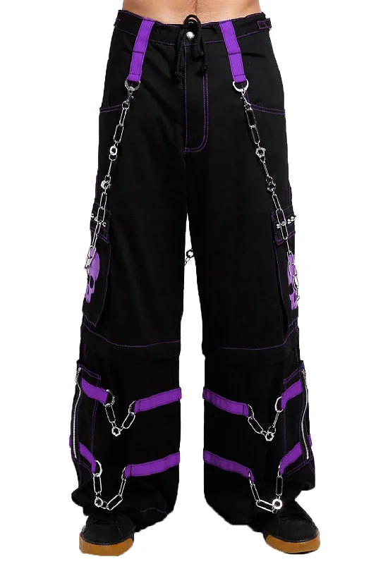 Tripp NYC Skull Bondage Pants [BLACK/PURPLE] Artistic Men's Avant