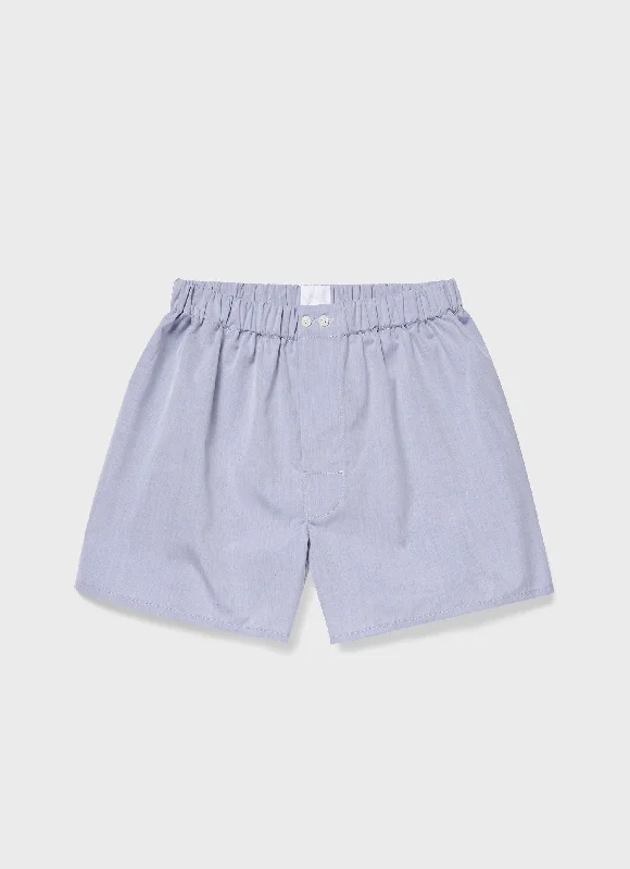 Men's Sea Island Cotton Boxer Short in Light Blue Cool Men's Distressed