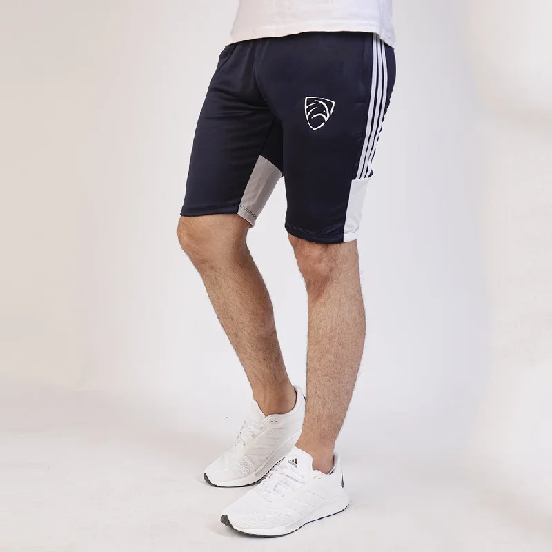 Three Stripes Quick Dry Navy Shorts With White Back Panel Dynamic Men's Glow