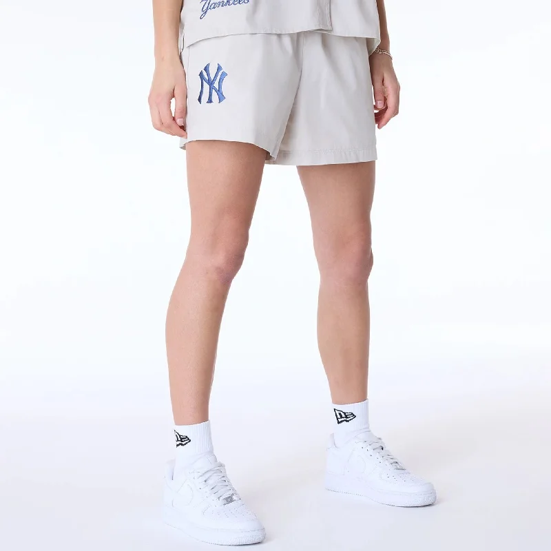 New York Yankees Womens MLB Light Beige Shorts Business