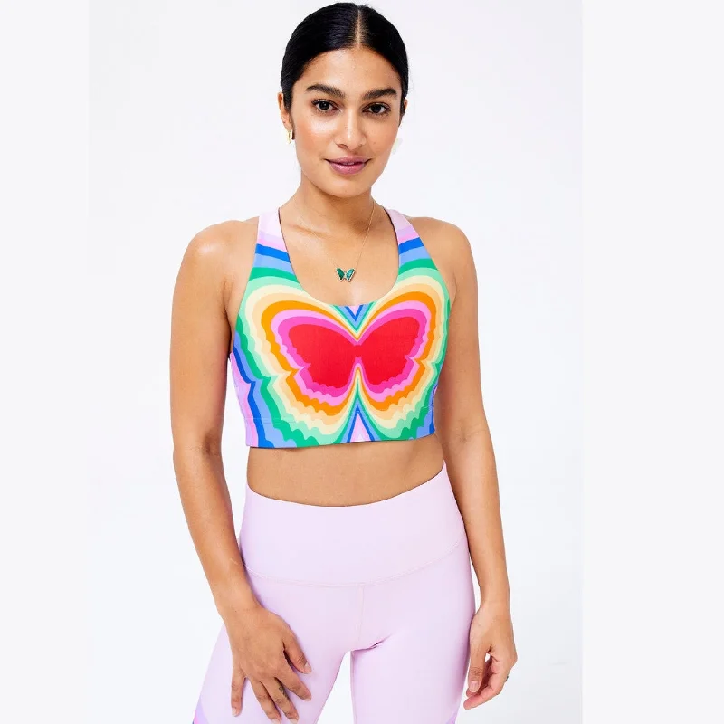 Psychedelic Butterfly Duoknit Sports Bra Cozy Men's Sherpa