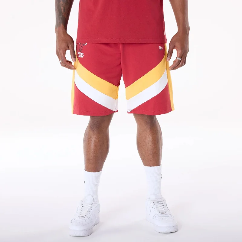 Miami Heat NBA Panel Dark Red Shorts British Gentleman Style