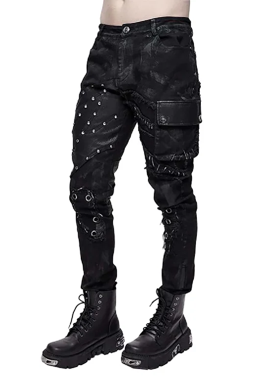 Patient 99 Distressed Punk Pants Practical Men's Multi