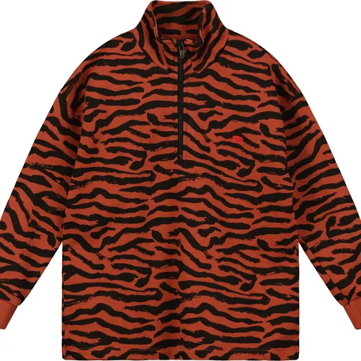 Beau Loves Chilli Oil Tiger Stripe Half Zipped Sweater Sporty Men's Athleisure 