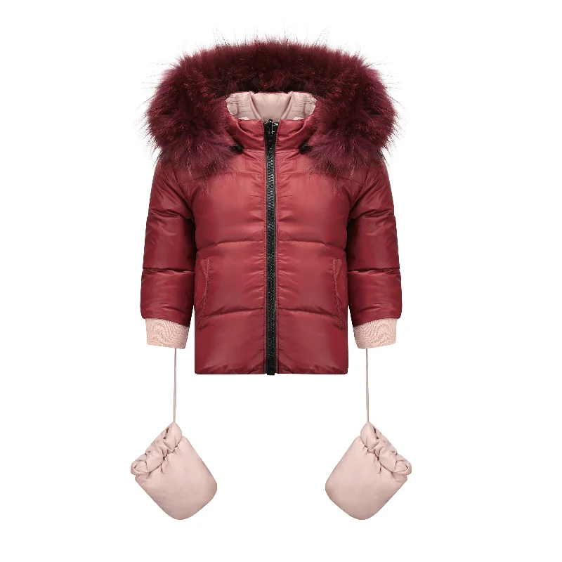 SCOTCH BONNET Baby Reversible Cranberry/Pink Cranberry fur 16 Monochromatic Office Style