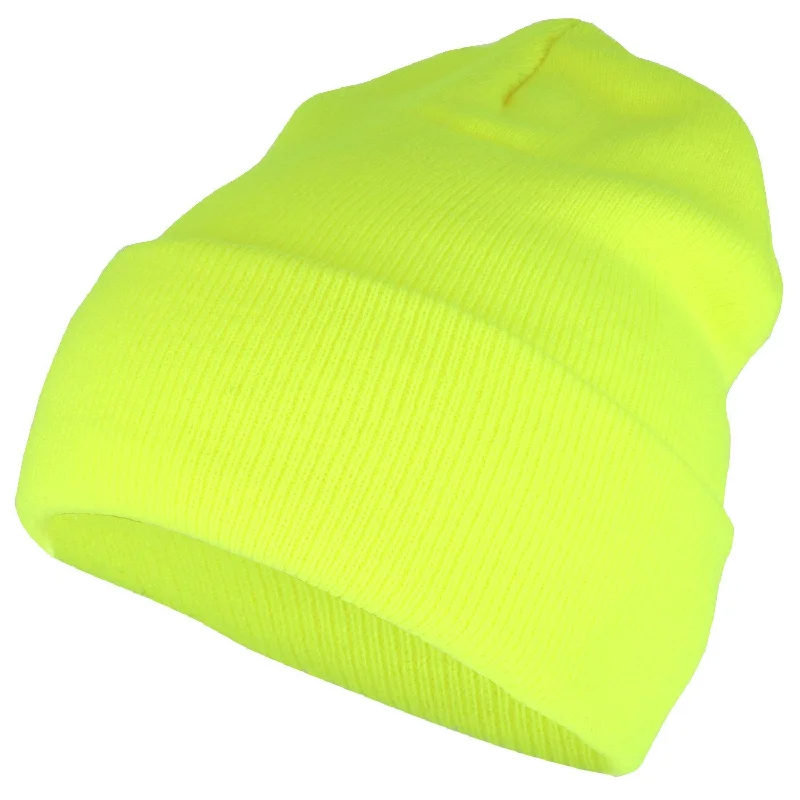 Punisher Beanie Neon Yellow Elegant Men's Cashmere