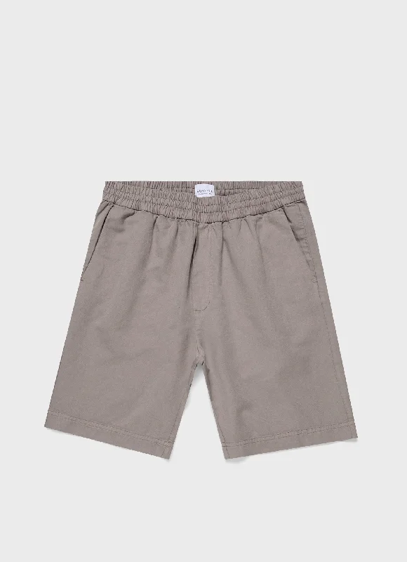 Men's Cotton Linen Drawstring Shorts in Pewter Bold Men's Animal