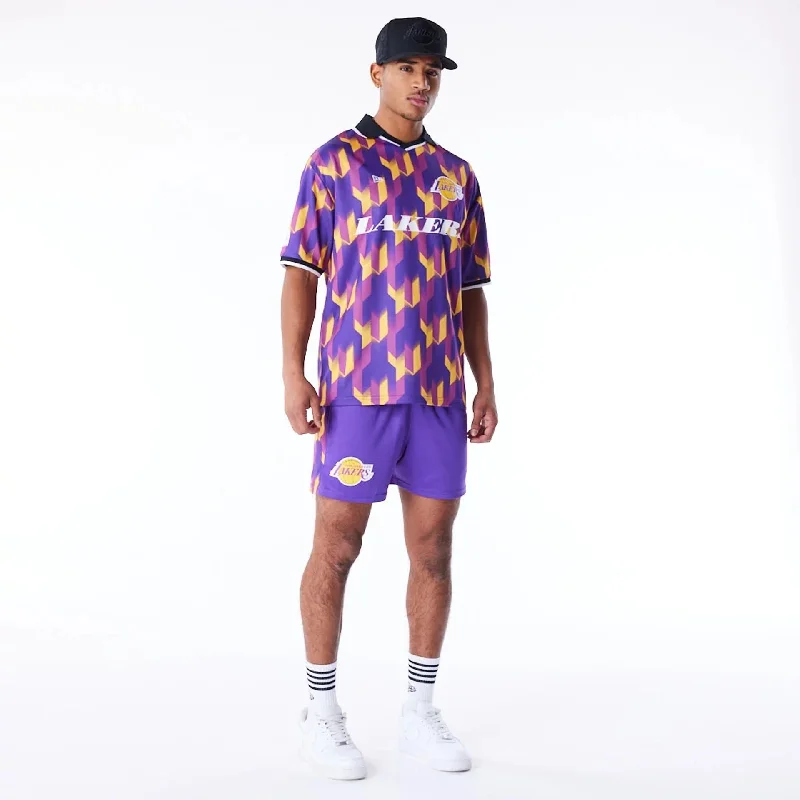 LA Lakers NBA Soccer Purple Short Shorts Artistic Men's Avant