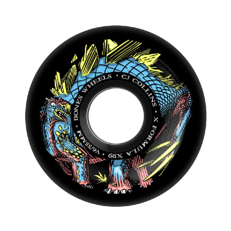 Bones 99a Collins Dino-Sortas V6 Widecut 55mm Skateboard Wheels Minimalist Men's Casual 