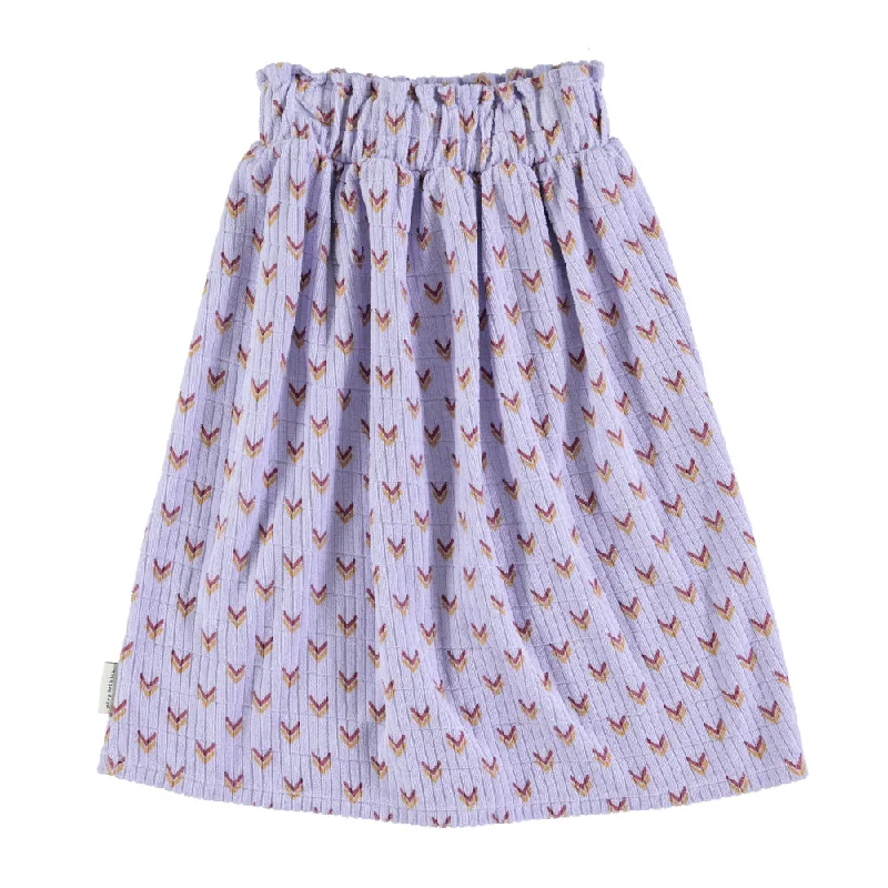 Piupiuchick Long terry cotton skirt | Lilac w/ multicolor arrows Lumberjack