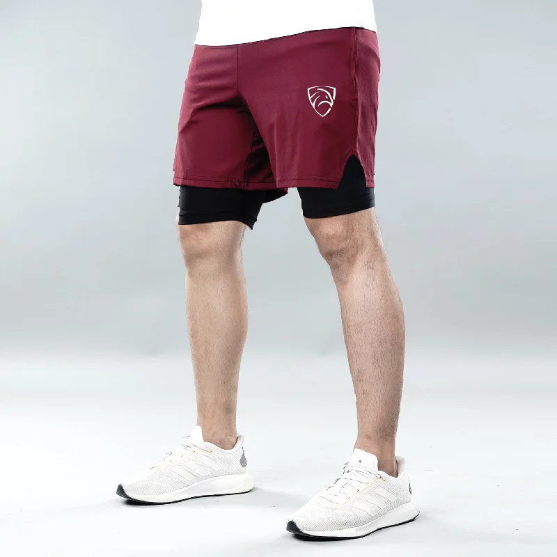 Tf-Maroon/Black Micro Premium Compression Shorts Sophisticated Men's 