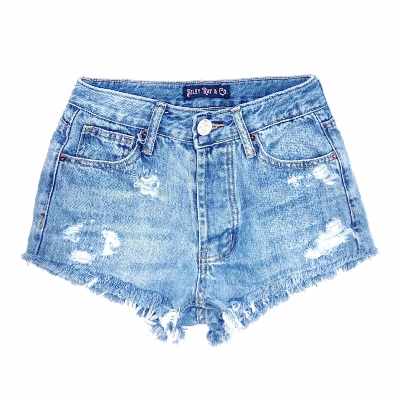 Distressed High Waisted Denim Shorts  - The Bailey Sharp Men's Italian