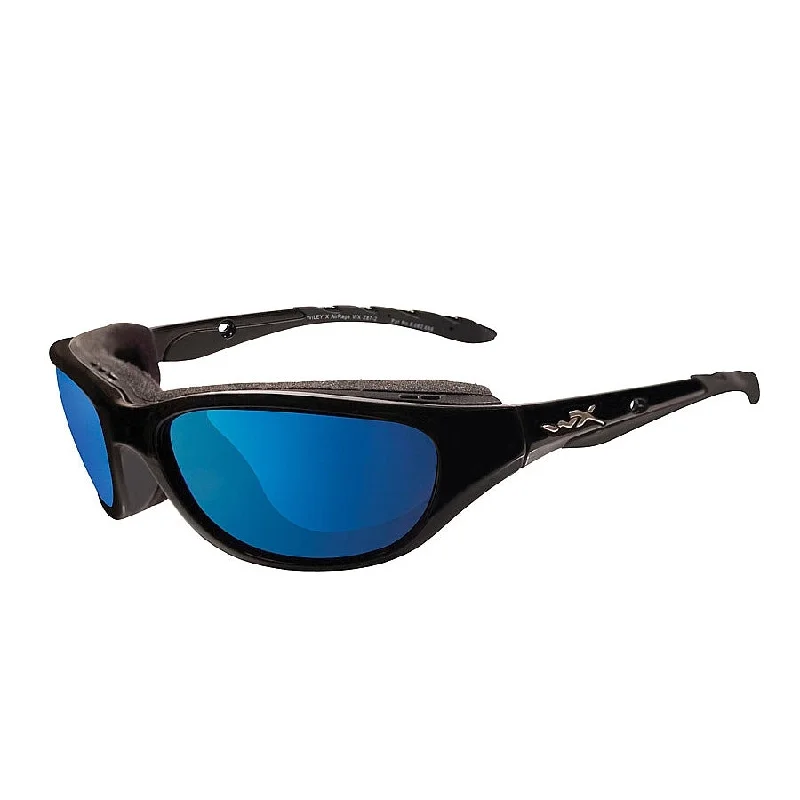 Airrage Polarized Blue Mirror Lens Gloss Black Frame Confident Men's High