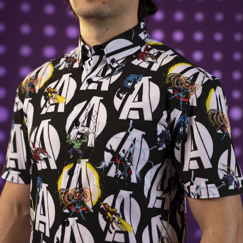 Marvel's Avengers “A Is for Avengers” – KUNUFLEX Short Sleeve Shirt Bold Men's Statement