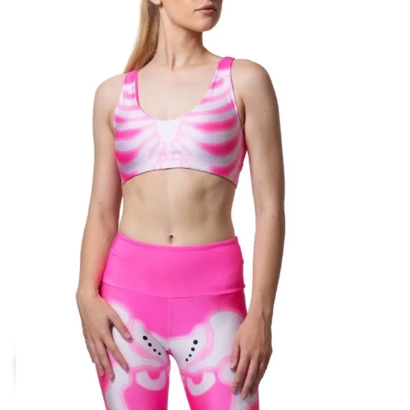 Pink Glow Skeleton U-Bra Polished Men's Satin