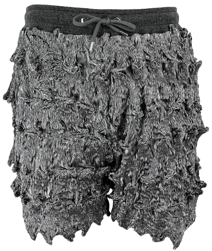 Marc Jacques Burton "MJB" Organza Spiked Shorts in Silver Relaxed Men's Beach