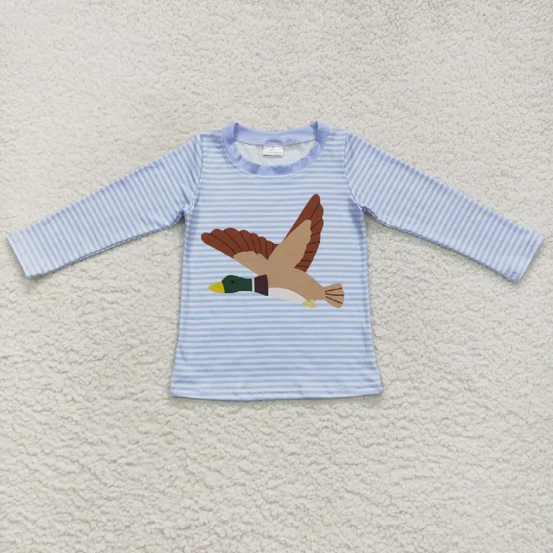 BT0365  Blue Duck Bird Boys Short Sleeve Top T-shirts British Gentleman Style