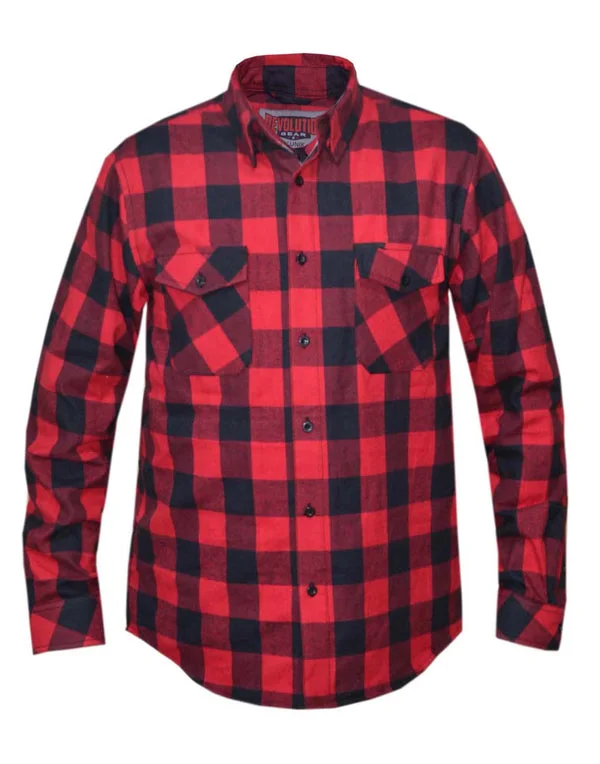 Men's Flannel Red / Black Modern Men's 