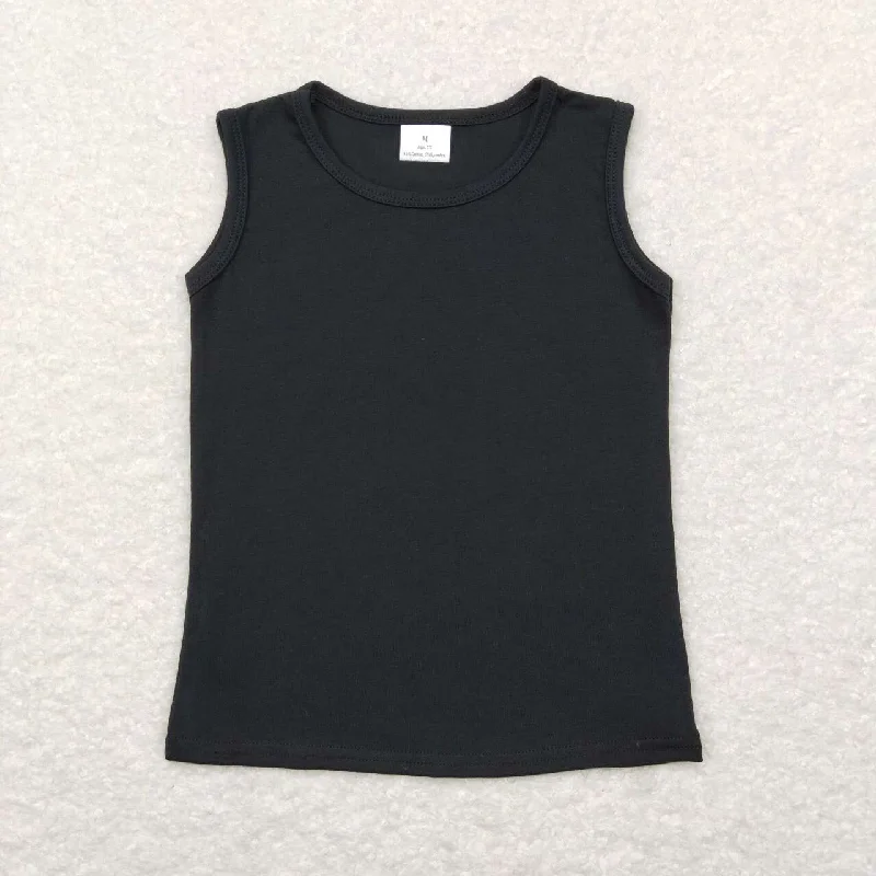 GT0419 Black  Girls Short Sleeve Top T-shirts Minimalist Men's Casual 