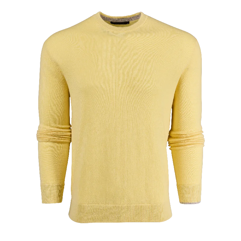 Tomahawk Cashmere Crewneck Sweater (Canary) Sharp Men's Italian