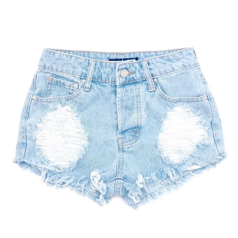 Distressed High Waisted Denim Shorts  - The Ashley Refined Men's Velvet