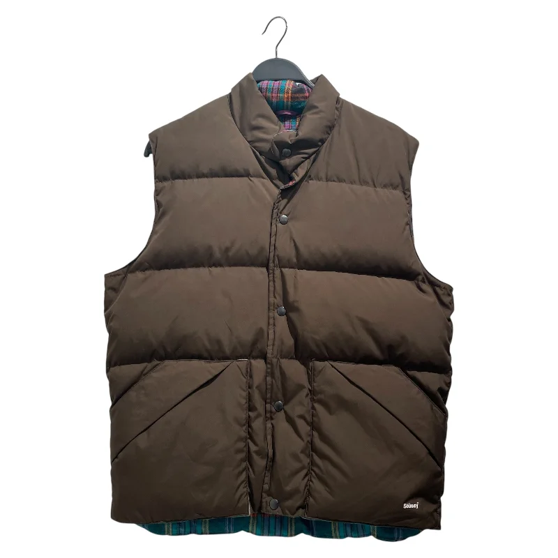 STUSSY/Puffer Vest/M/Polyester/BRW/ Gym