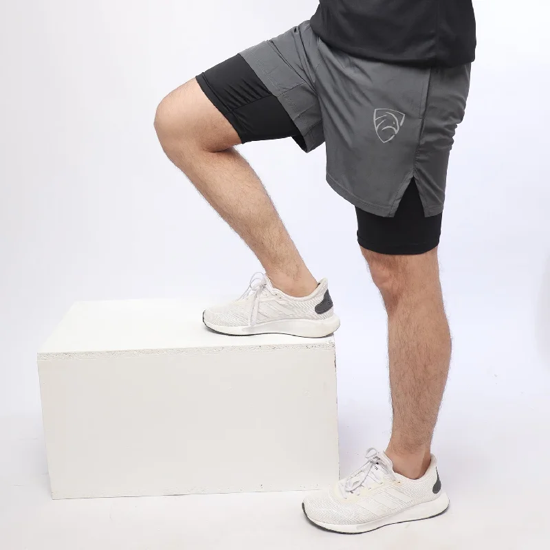 Charcoal/Black Micro Premium Compression Shorts Casual Men's Loose