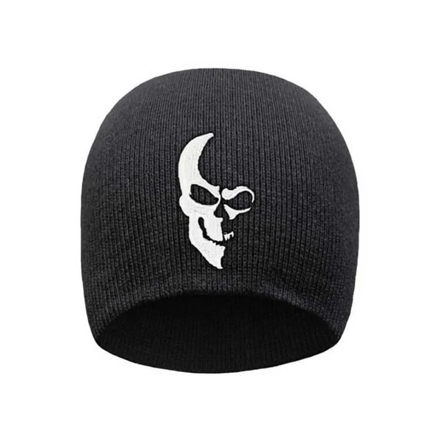 Ghosted Half Skull Beanie Practical Men's Quick