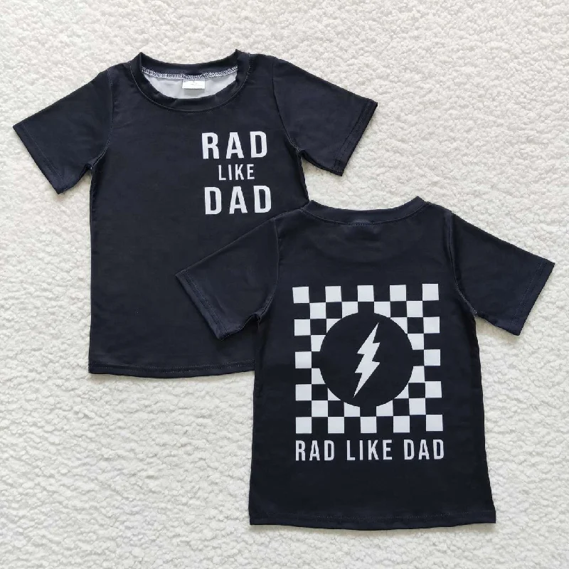 BT0323  Rad Like Dad  Black Boys Short Sleeve Top T-shirts Casual Men's Japanese 