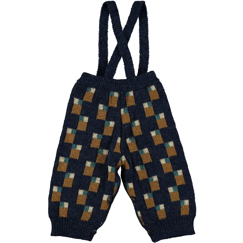 ABSTRACT ART KNITTED BABY TROUSERS-Blue Nights Elegant Men's Cashmere