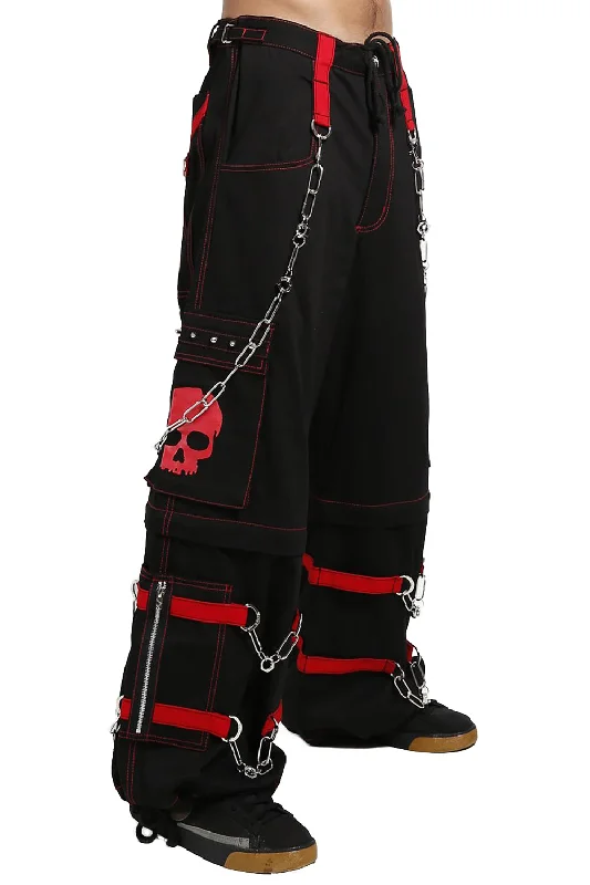 Tripp NYC Skull Bondage Pants [BLACK/RED] Modern Men's 