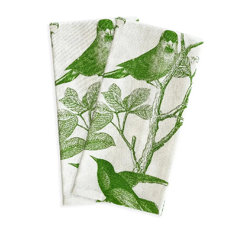 CASKATA - ARBOR BIRDS KITCHEN TOWEL IN GREEN Earthy Men's Sustainable 