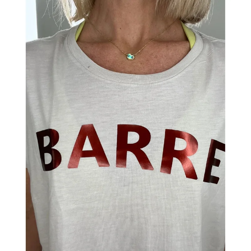 Barre - Foil Lettered - Cropped Tee Cool Men's Distressed