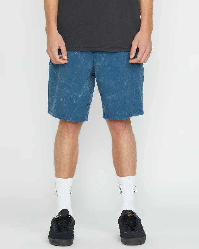 Stone Faded Hybrid Shorts - Deep Blue Organic