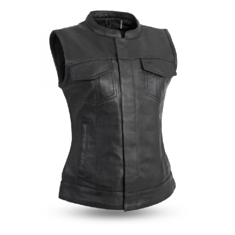 Ladies Cowhide Club Vest Refined Men's Velvet