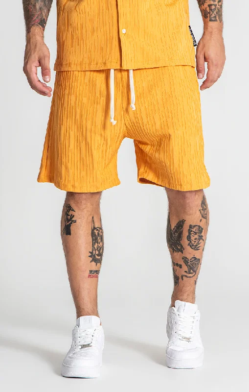 Yellow Waffle Loose Shorts Cozy Men's Sherpa