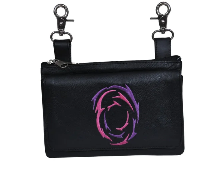 Clip Bag W/Pink-Purple Design Polished Men's Silk